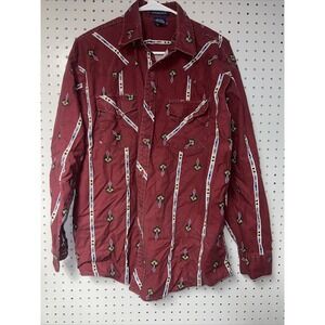 Blair Shirt Mens Large Western Maroon Long‎ Sleeve Shirt
